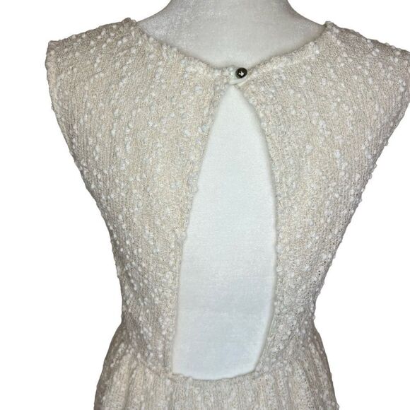 Impeccable Pig Sleeveless Cream and Gold Dress w/Back Cut Out. Sz L. Great Cond - Picture 6 of 13